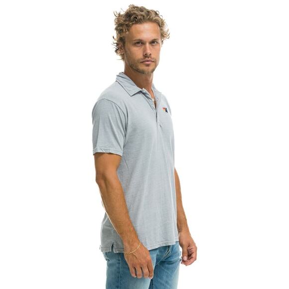 Aviator Nation Polo Shirt Small Light Grey Tri-Blend Soft Vintage Look - Picture 7 of 14